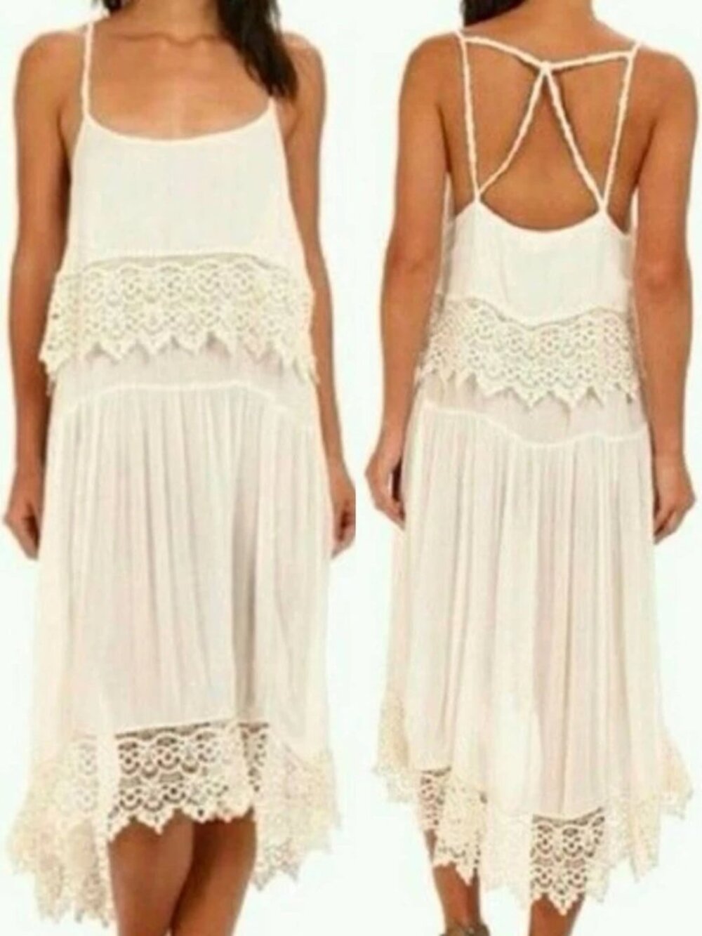 Free People Star Slip Ivory Dress XS Fairycore Cottagecore